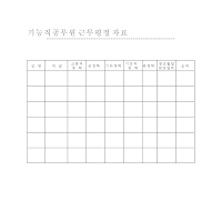 기능직공무원근무평정자료 기능직공무원근무평정자료